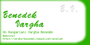 benedek vargha business card